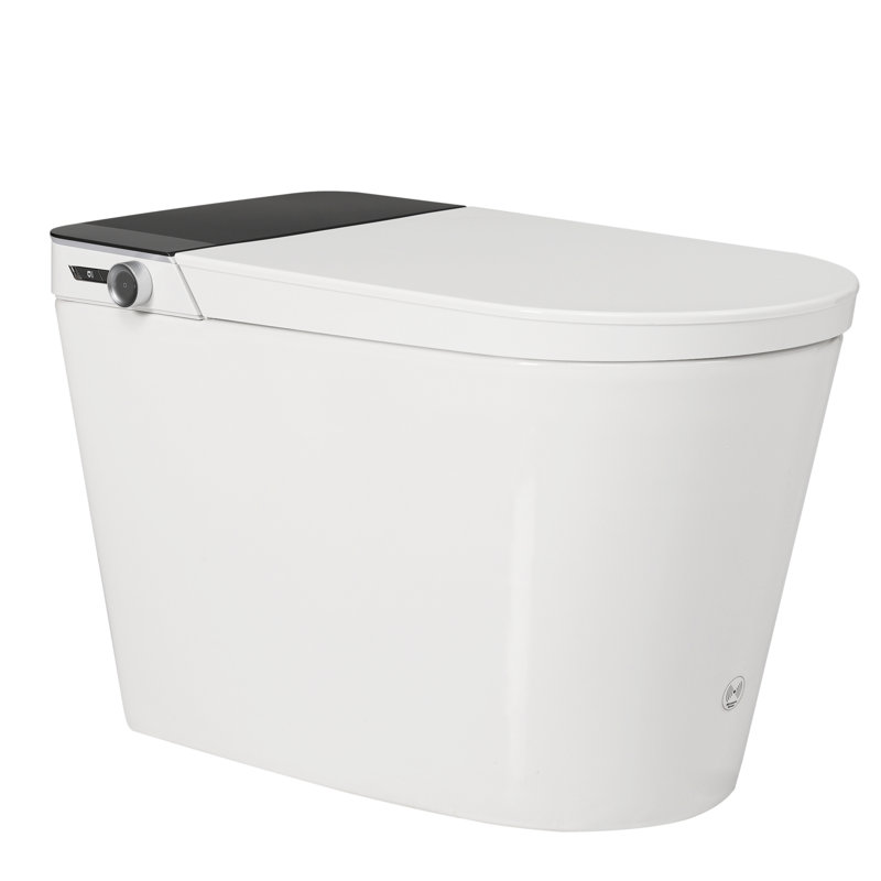 Toilette intelligente automatique avec bidet intégré, siège chauffant, eau chaude et sèche, contrôle du capteur au pied, détection par radars, modes de lavage de la fontaine, température réglable, température de la sécheuse, mémoire des boutons latéraux,