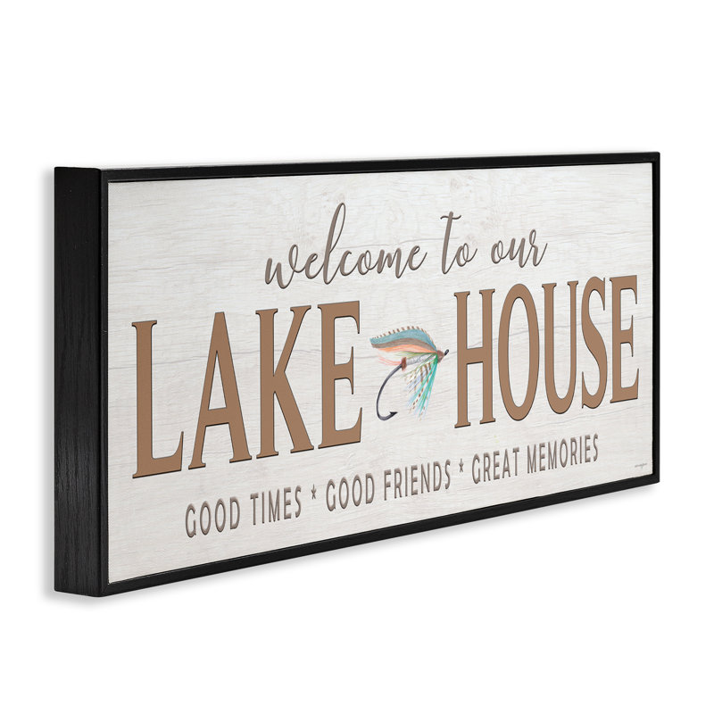 Giclée encadrée, "Lake House", par Seven Trees Design, H 13 po x l 30 po, Giclée encadrée noir minuit