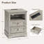 Table de chevet de ferme avec station de charge, table d'appoint pour chambre à coucher, salon - gris (ensemble de 1)-1960548990-1960548928