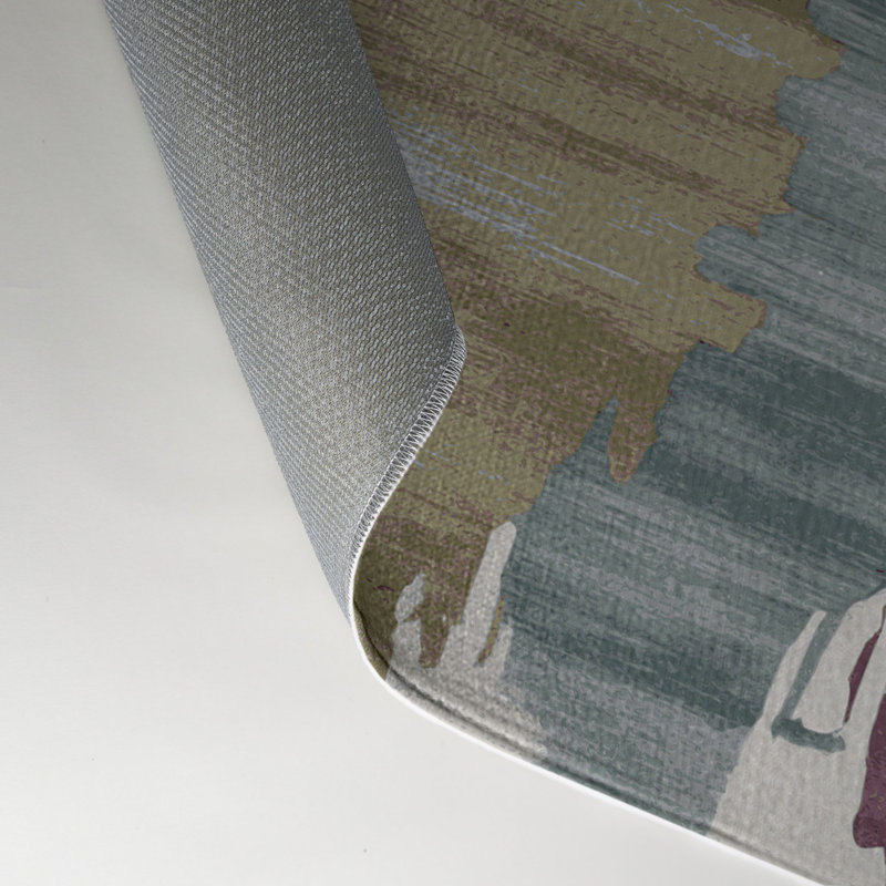 Watercolor Gray Indoor and Outdoor Area Rug, Rectangle 5' x 7'