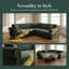 Canapé modulaire en L 88,2 po avec lit escamotable, canapé-lit convertible 5 places avec garniture cloutée, canapé-lit surdimensionné en chenille pour salon et chambre d'amis
