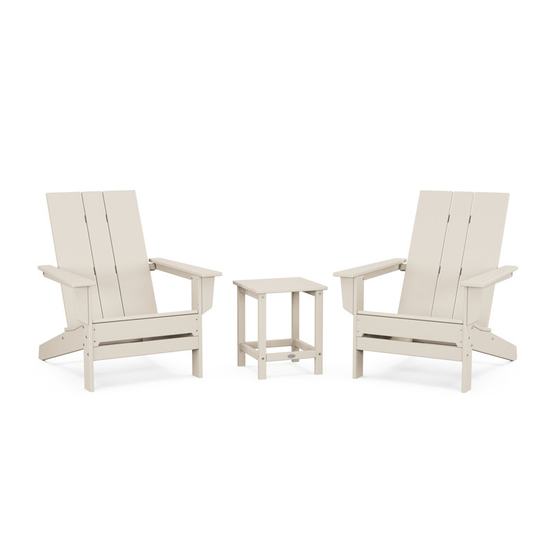POLYWOOD by AllModern Outdoor Adirondack Chair With Table, Sand