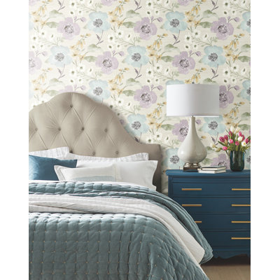 Evelyn Lavender Floral Wallpaper
