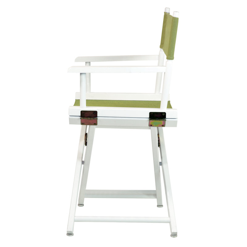 18" Folding Director Chair, White, Sage