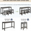 Table de bar avec chaises et prise de courant en gris foncé. Housses de tabouret en lin respirantes, fabrication et bois de plis de type 4 pièces, tabourets confortables, porto