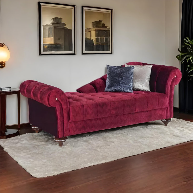 Chaise longue élégante en flanelle paresseuse, Orienté à droite