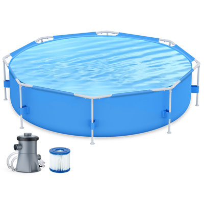 Piscine ronde pour 4 personnes, piscine familiale extérieure