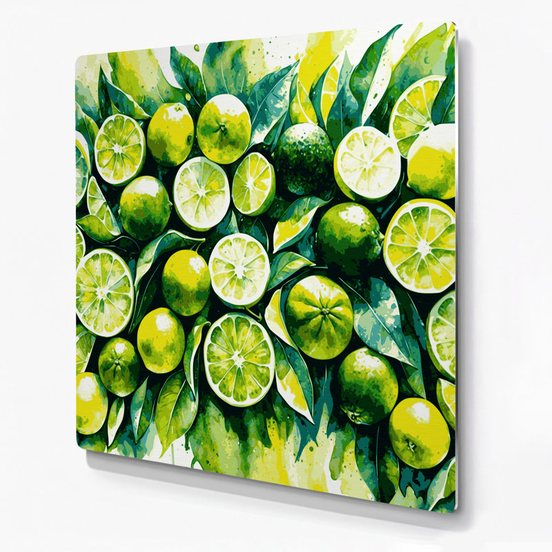 «Fruit Lime Key», art mural en métal vert, H 12 po x l 12 po