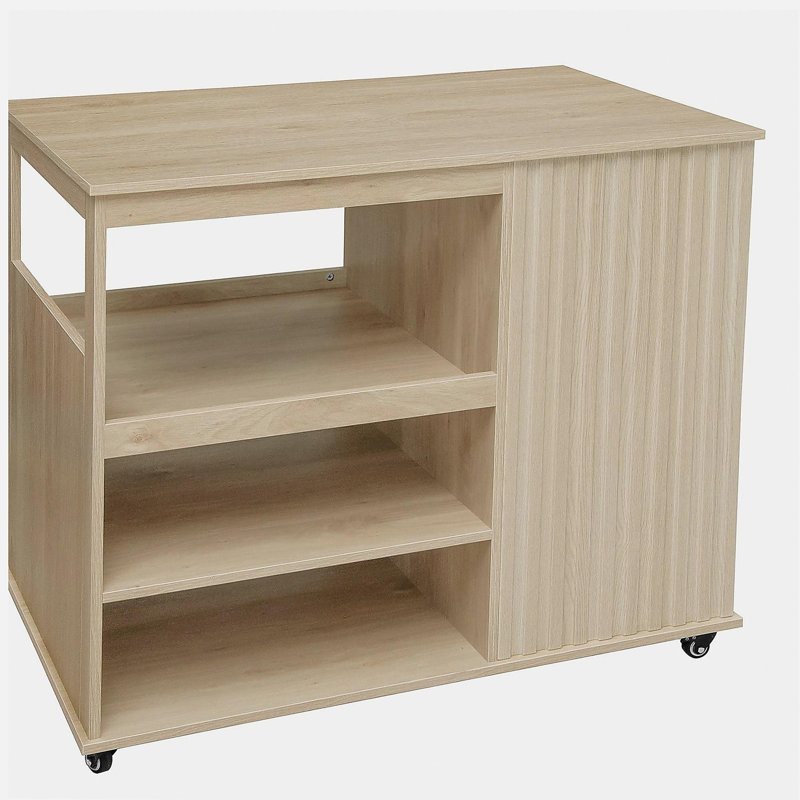 Kitchen island cart with wheels, rolling service multi-functional cart, modern kitchen island with storage drawers and lockable casters, kitchen cart suitable for kitchen, restaurant, bar living room