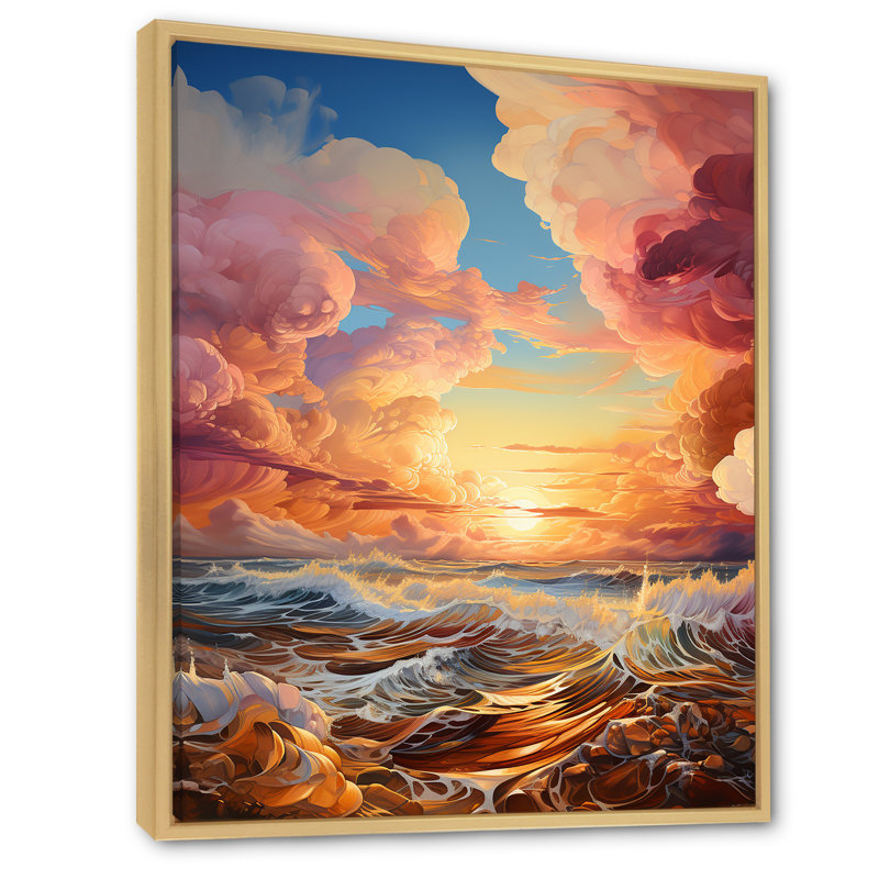 " Clouds Sunset I ", Natural Floater Framed, 20" H x 12" W x 1" D
