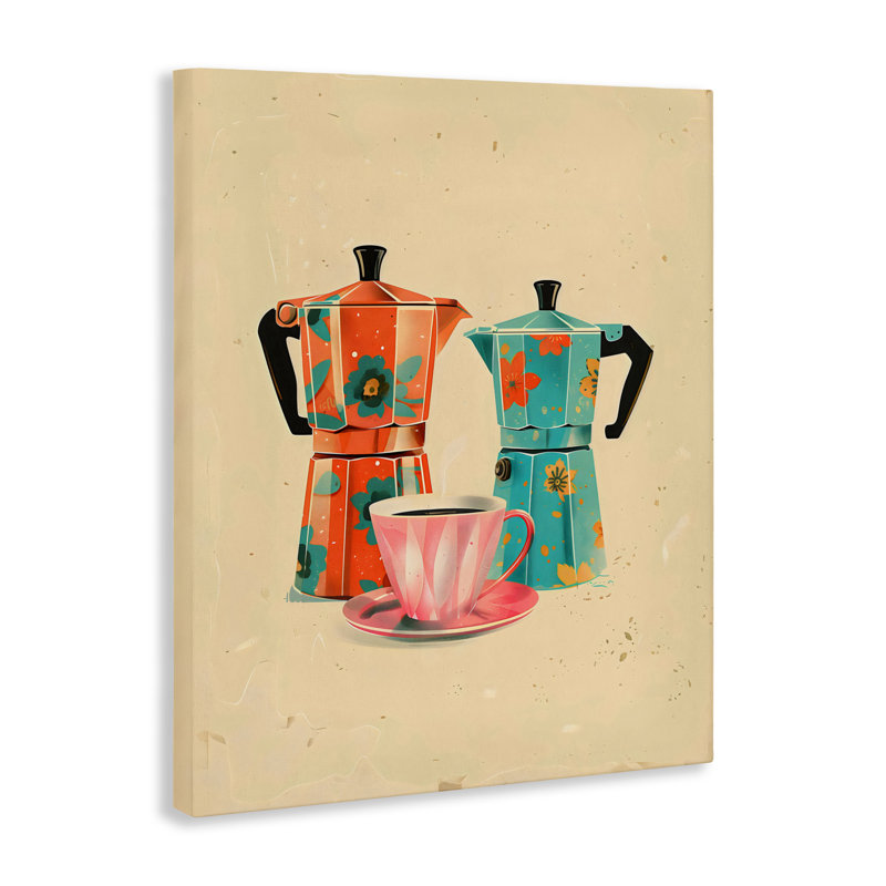 Toile moka rétro, conception par Arlington Prints, H 20 po x l 16 po