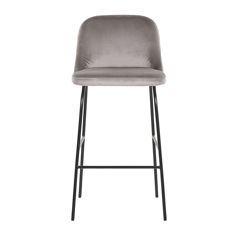 Glasscock Upholstered Counter Stool with Metal Frame, Grey