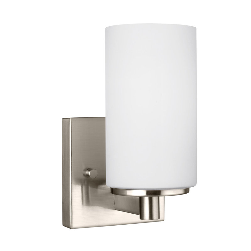 Applique murale / de salle de bain à une lumière Hettter de Génération Éclairage , Nickel brossé, Oui