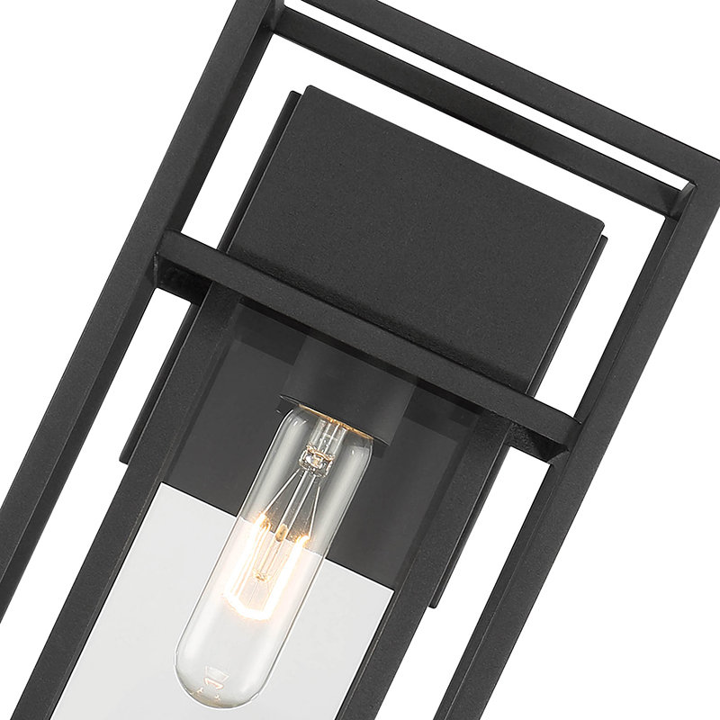 Lanterne murale d'extérieur noire Aobha, H 12 po x l 6,5 po x P 8,25 po