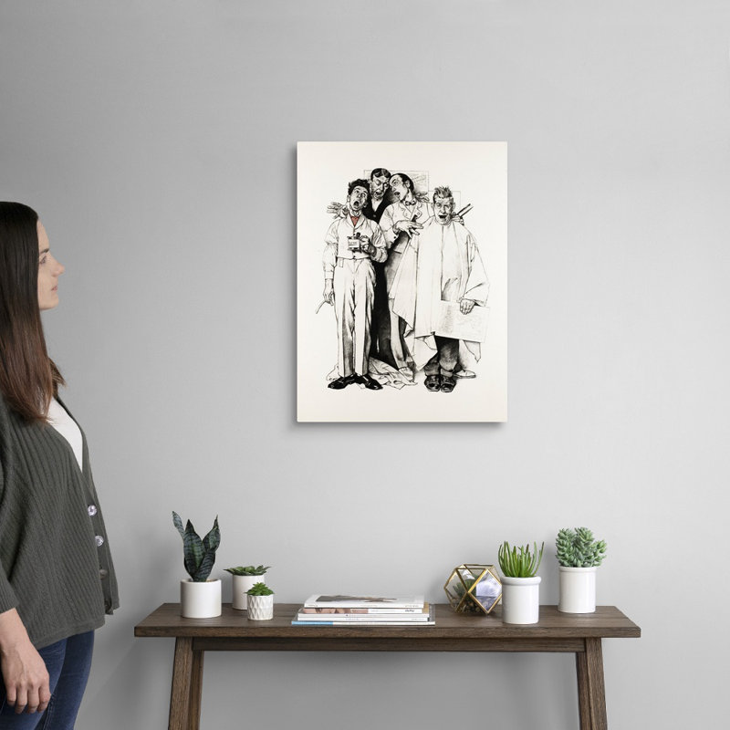 «Norman Rockwell Barberhop Quartet», art mural sur toile, H 24 po x l 18 po x P 1,25 po, Toile tendue