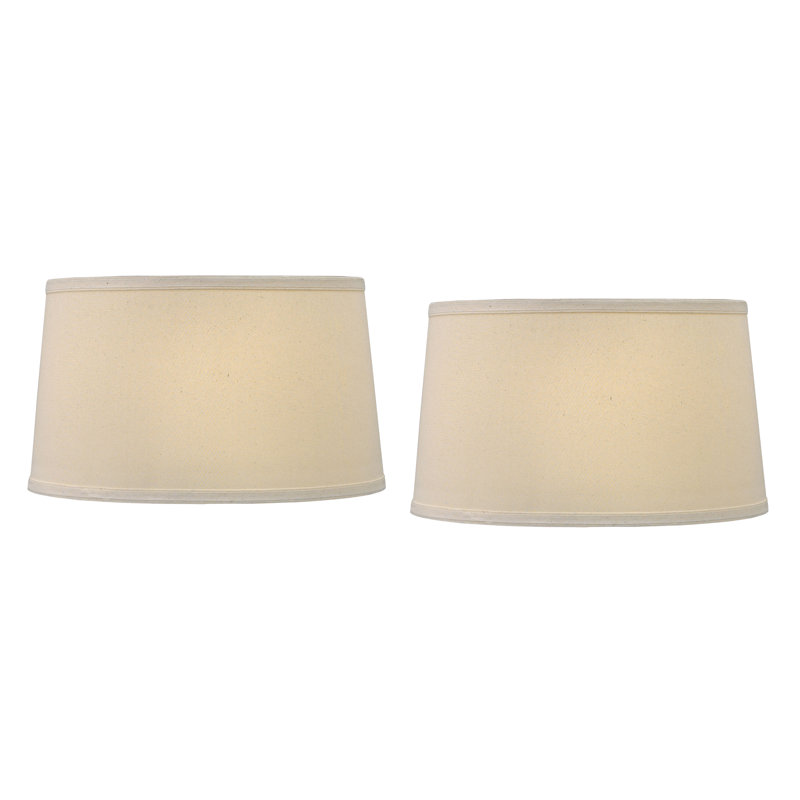Abat-jour tambour en lin H 10 po x l 17 po (araignée), H 10 po x l 17 po, Beige clair