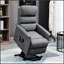 Fauteuil électrique avec massage par vibration, fauteuil inclinable en tissu pour personnes âgées, télécommande, poches latérales, gris