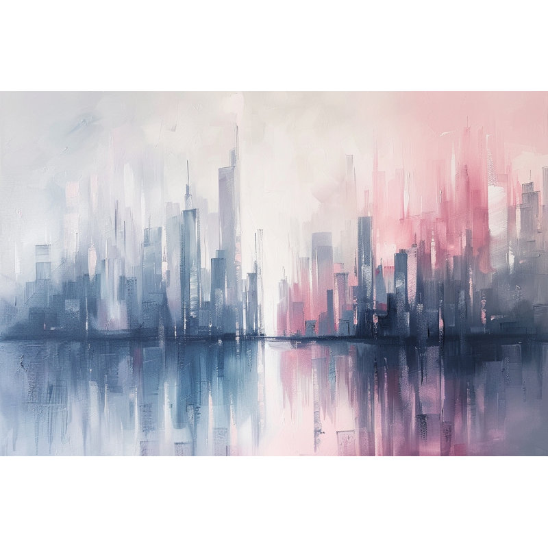 Art mural sur toile Blush Metropolis, H 24 po x l 36 po x P 1,5 po