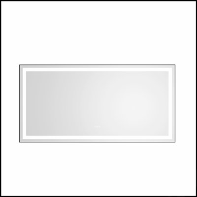 Miroir de salle de bain 72 po x 36 po à DEL avec cadre en aluminium, miroir de meuble-lavabo mural, antibuée, mémoire, 3 couleurs, réglable en continu