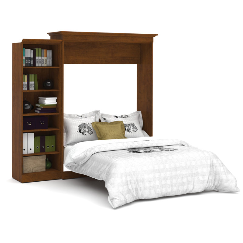 Lit escamotable avec rangement Alvaretta, Blanc, Double