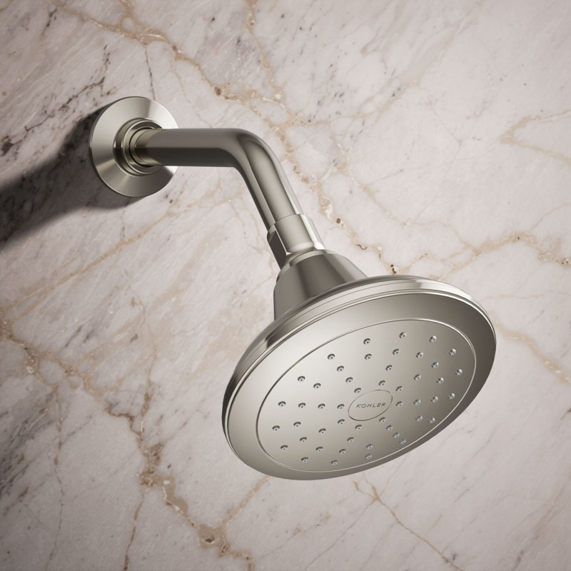Pomme de douche fixe à fonction unique / standard Pinstripe, Nickel poli éclatant