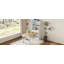 Buffet 33,5 x 15,7 x 69 pouces avec huche et table de salle à manger pliable, armoire multifonctionnelle avec tablette de rangement et crochets latéraux pour petits espaces, studio, appartement-1112940295