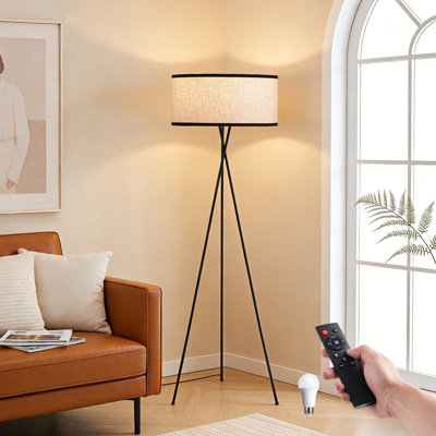 Lampe trépied de 67 po avec télécommande et application et ampoule à intensité variable RVB incluse