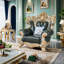 Fauteuil en cuir de vache de style européen rétro
