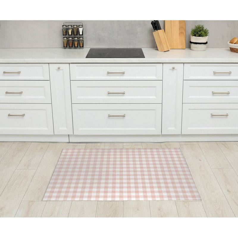 Tapis de cuisine Proper Gingham, Rectangulaire 3 pi x 5 pi, Rose