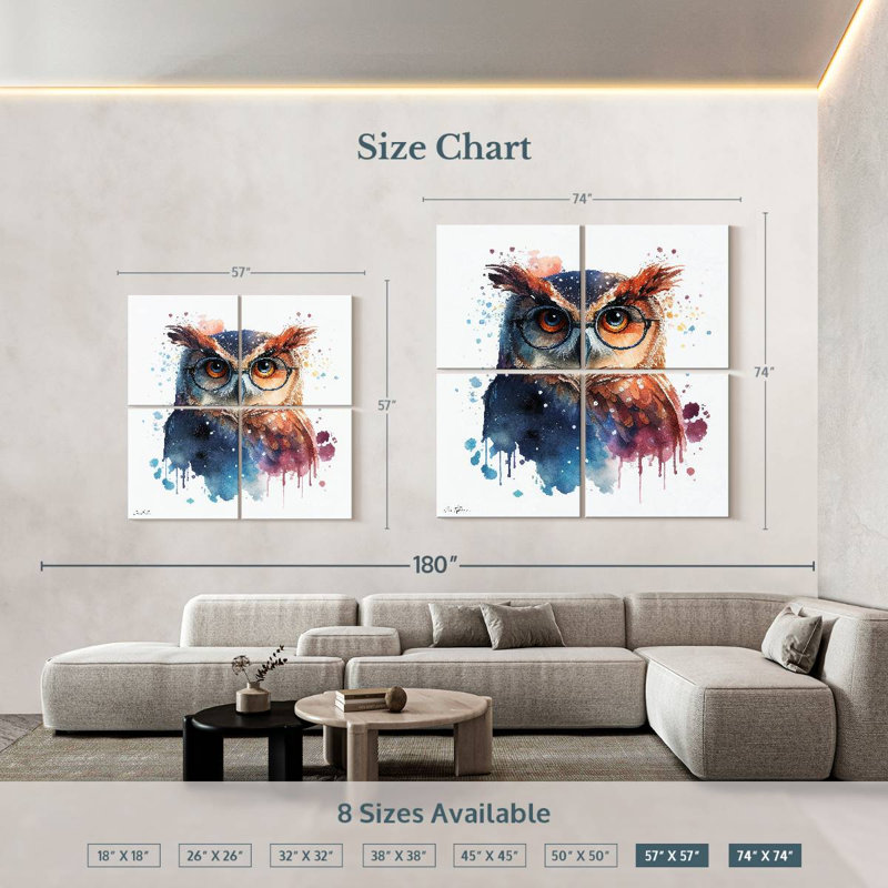 Hibou mignon Brampt - Ben Heine, H 57 po x l 57 po