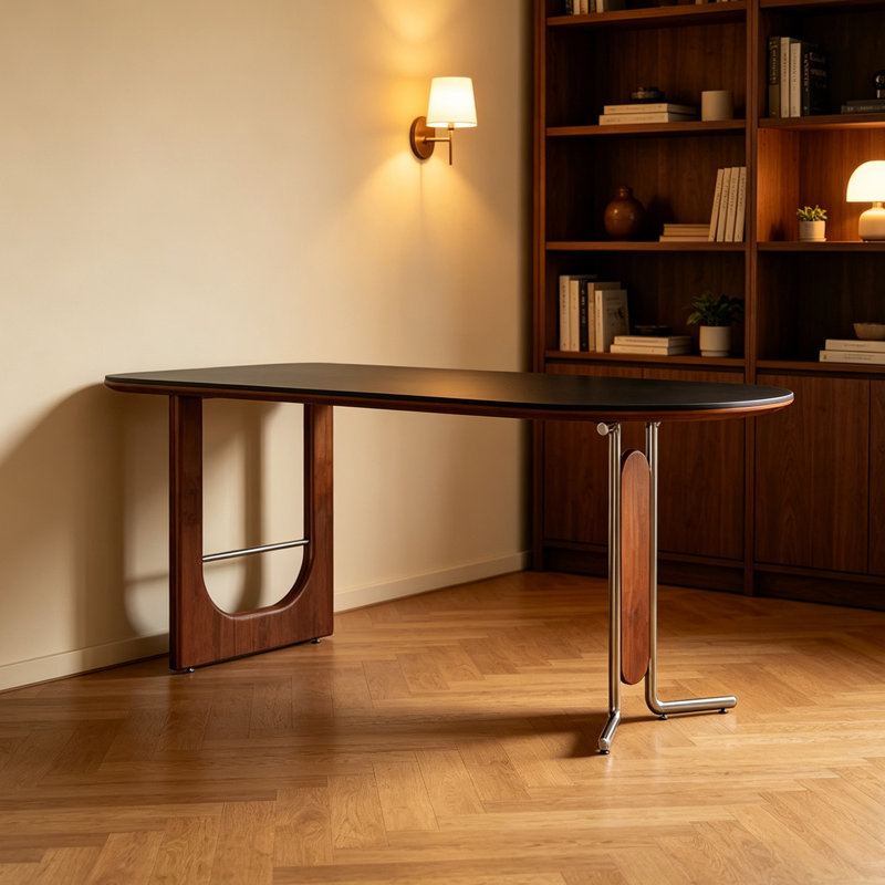 Bureau multifonctionnel rétro Art Design, H 29,52 po x l 62,99 po x P 31,49 po
