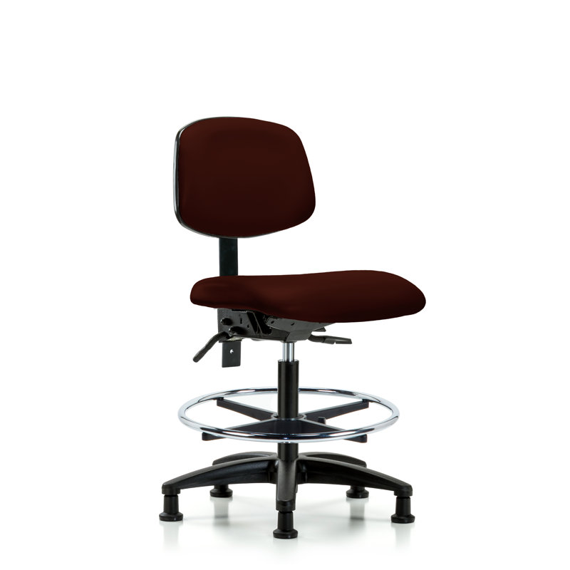 Chaise de dessinateur ergonomique Lucrezia, Bourgogne, Patins, Inclus