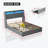 Bed Frame with LED, Wings Headboard Design-1385725513-1385725512