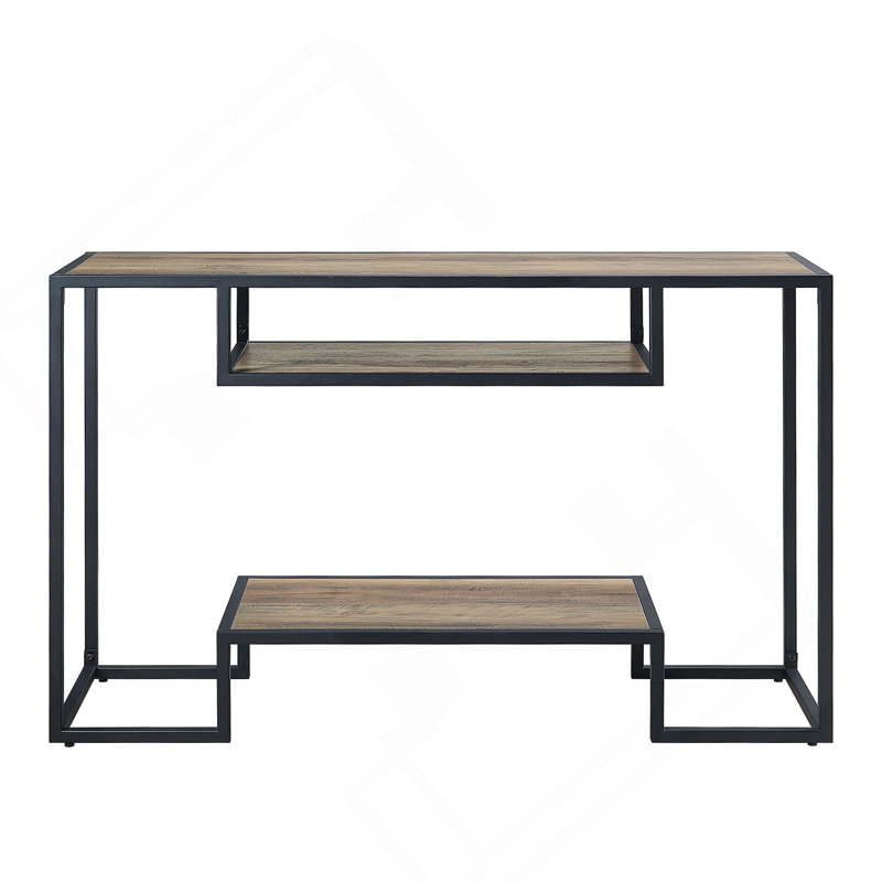 Élégante console avec deux tablettes de rangement, idéale pour organiser de petits objets et compléter la décoration intérieure