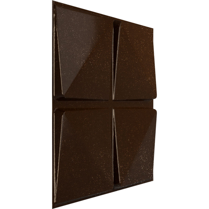 19 5/8"W x 19 5/8"H Edinburgh EnduraWall Decorative 3D Wall Panel, Textured Metallic (Covers 2.67 Sq. Ft.), Mystic Brown