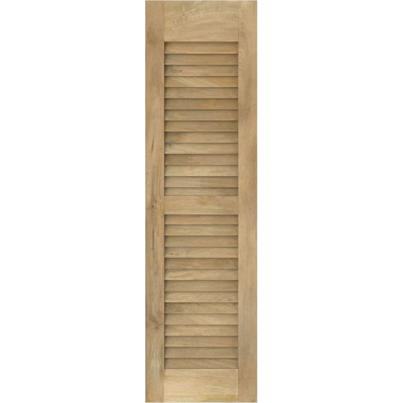 Americraft Two Equal Louver Shutters (Per Pair), Unfinished, 15", 72"