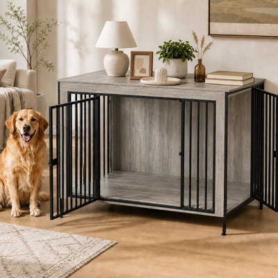 Large Furniture Style Pet Crate With Divider