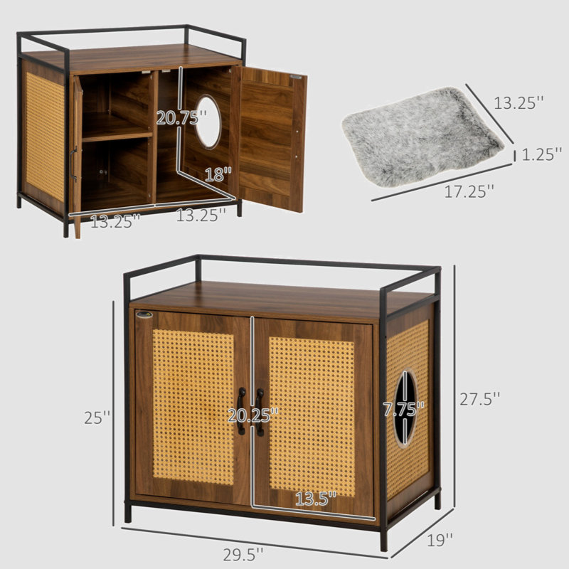 Enceinte de litière en bois