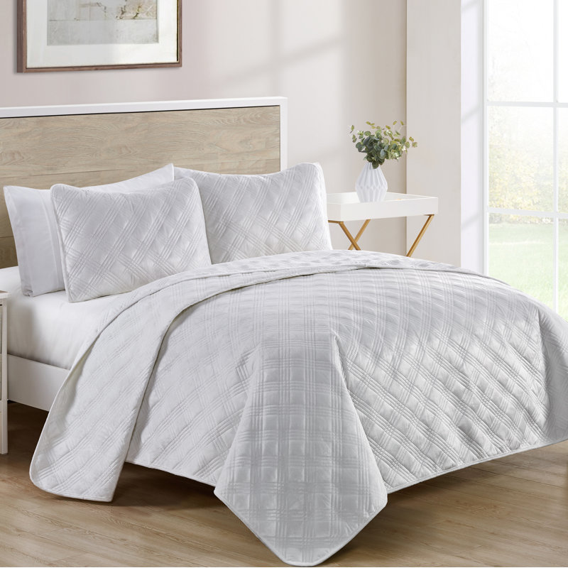 Ensemble de matelassé velours Belton, Neige, Double / Grand