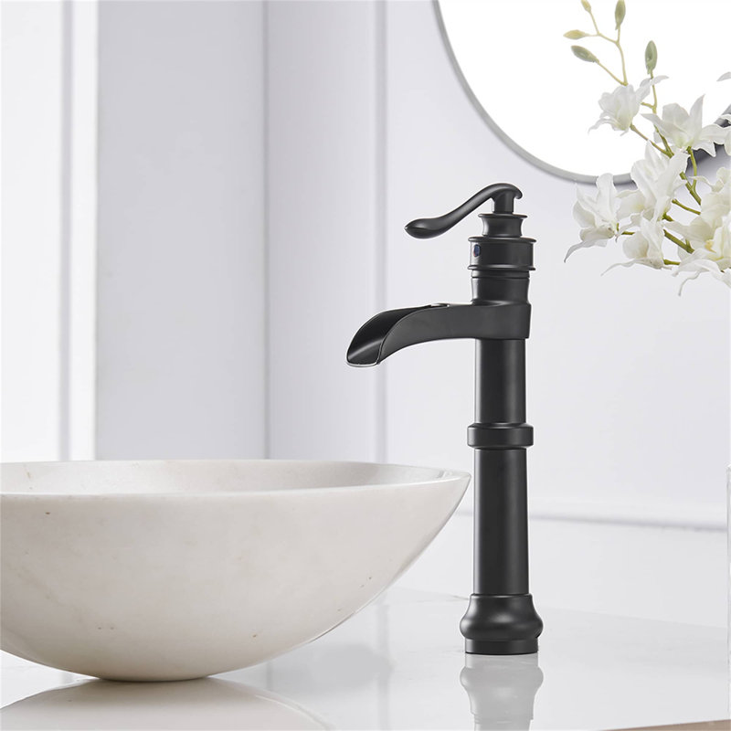 Robinet de salle de bain vasque avec bonde, Noir mat