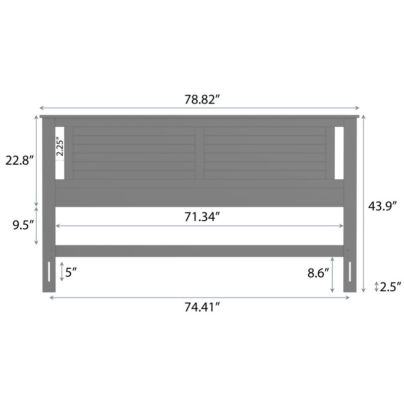Amesbury Solid Wood Headboard with Horizontal Scoring, King, White