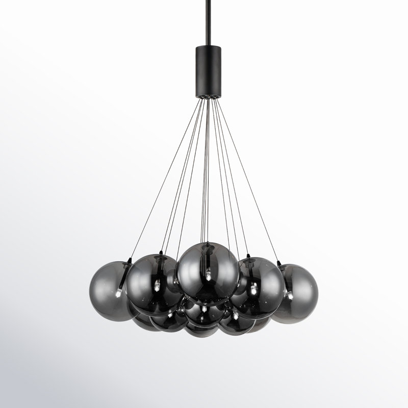 Luminaire suspendu 12 lumières Celica, Noir