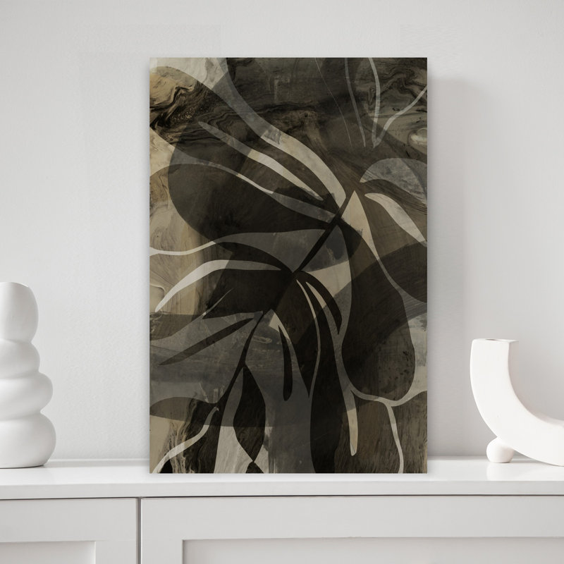 Art contemporain contemporain abstrait tropical dramatique, H 18 po x l 12 po