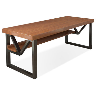 American-style solid wood desk with storage