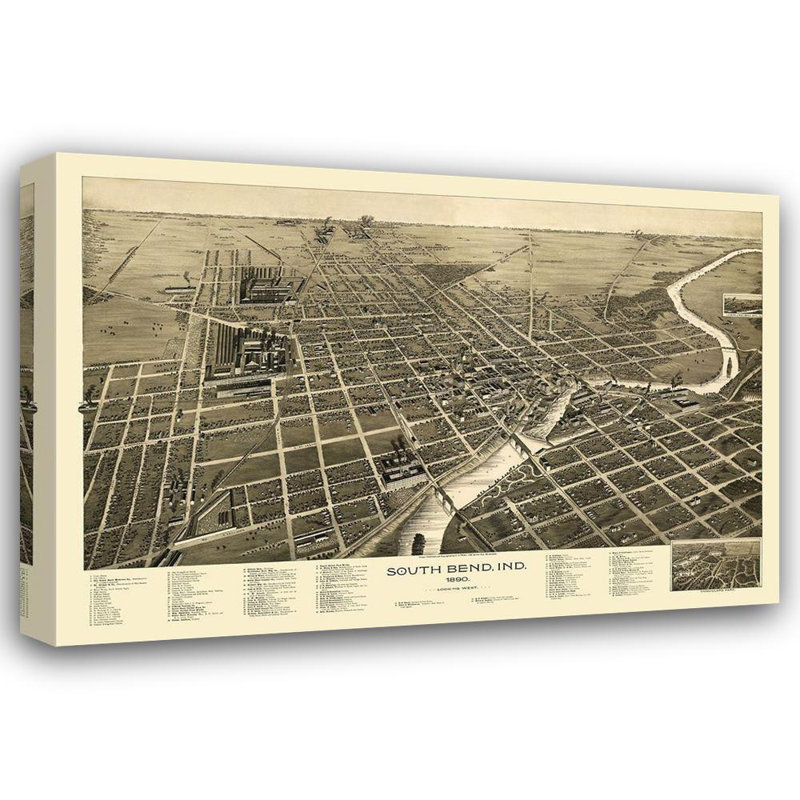 Art sur toile tendue par Williston Forge Pauli, South Bend Indiana, Pauli, 1890, H 34 po x l 48 po