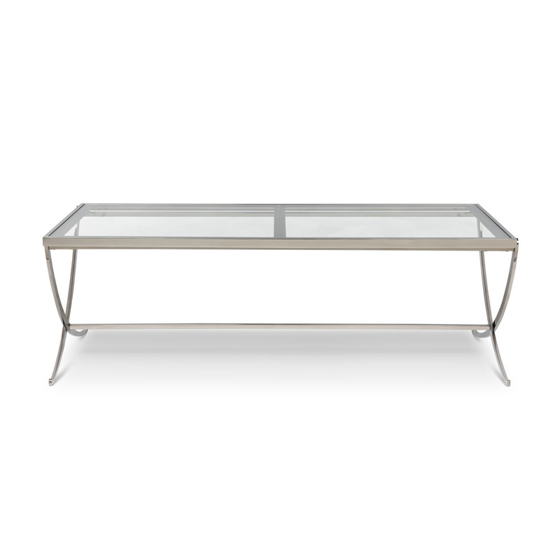 Glass Cocktail Table, Silver