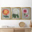 Chrysanthemum On Grey I - Ensemble de 3 peintures sur toile encadrées-1947944968-1947944966