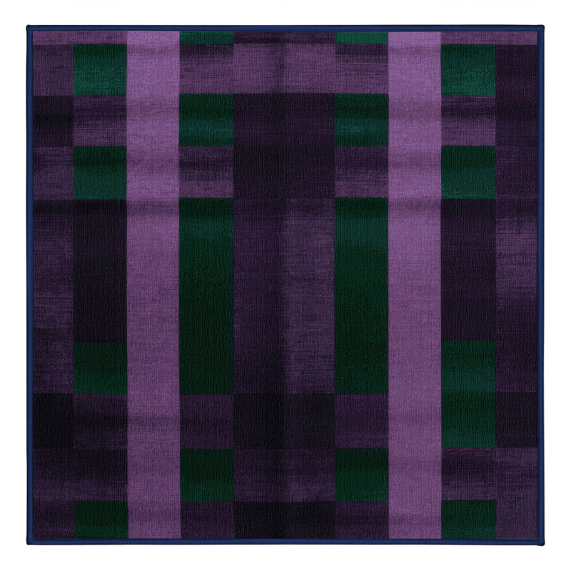 Tapis mauve lavable à la machine, Carré 5 pi