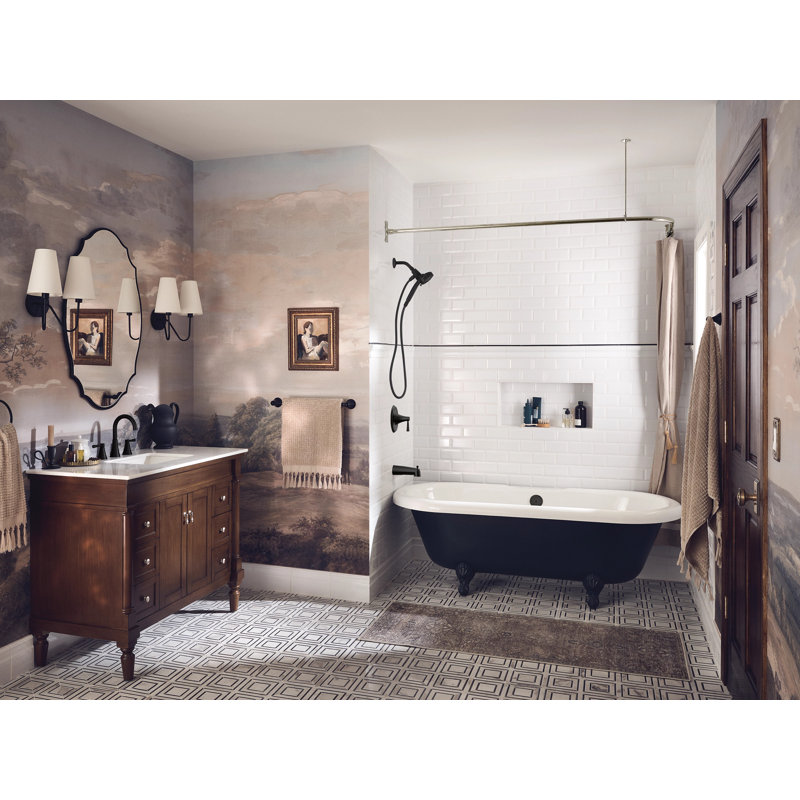 Moen Ronan Single Handle Tub/Shower with Magnetix Rainshower, Valve Included, Matte Black