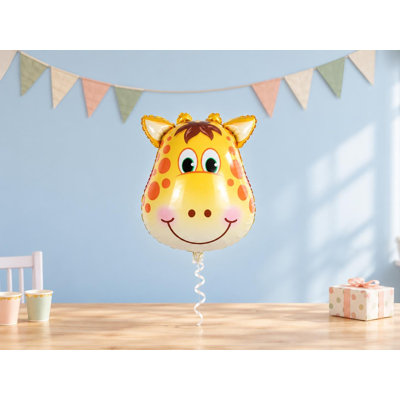 Cartoon Giraffe Face Foil Balloon, Single Safari Jungle Animal Birthday Party Decoration